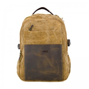 19SC-7911D profesjonalny producent wytrzymałego plecaka z płótna skórzanego w stylu vintage